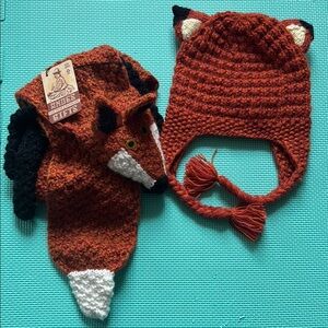 Andes Gifts Fox Hat and Scarf Set